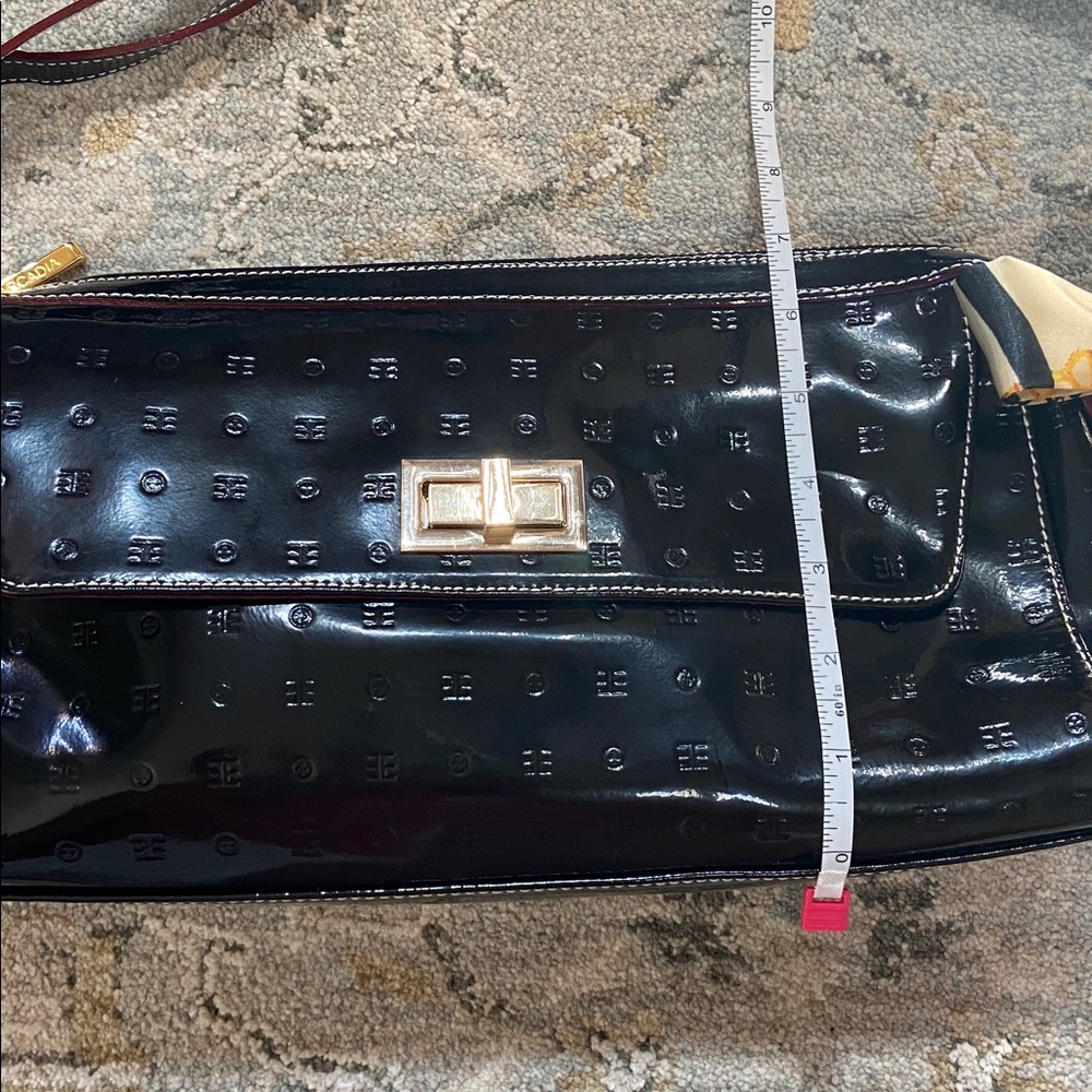 Arcadia Black Embossed Patent Leather Bag - Picture 9 of 14